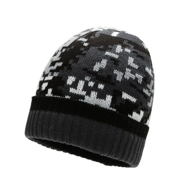 

beanie/skull caps women skullies beanie for female knitted hat woolen color block pattern keep warm soft outdoor mountaineering, Blue;gray