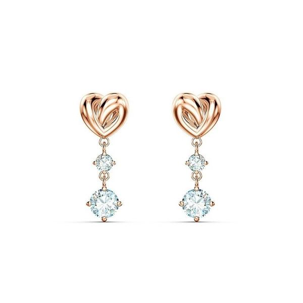

stud swa love star with women's earrings, Golden;silver