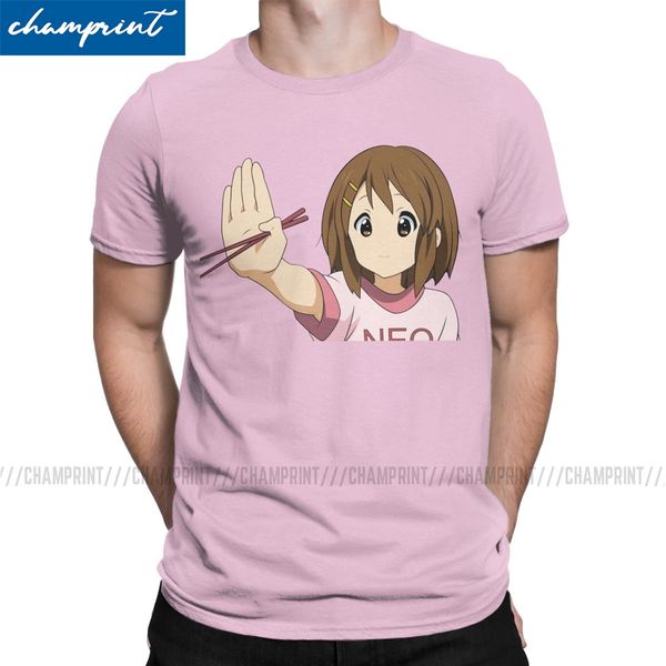 

yui chopstick men t shirt k-on yui hirasawa japan music anime humorous tee shirt short sleeve crew neck t-shirt