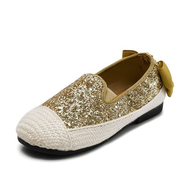 

girls princess shoes 2020 spring autumn children flats leather shoes splice simple elegant glitter kids loafer casual, Black;grey