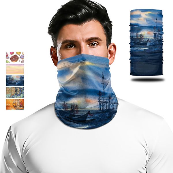 

scarves minkanak 2021 magic neck scarf seamless bib outdoor sunscreen sports riding fishing fashion accessories, Blue;gray