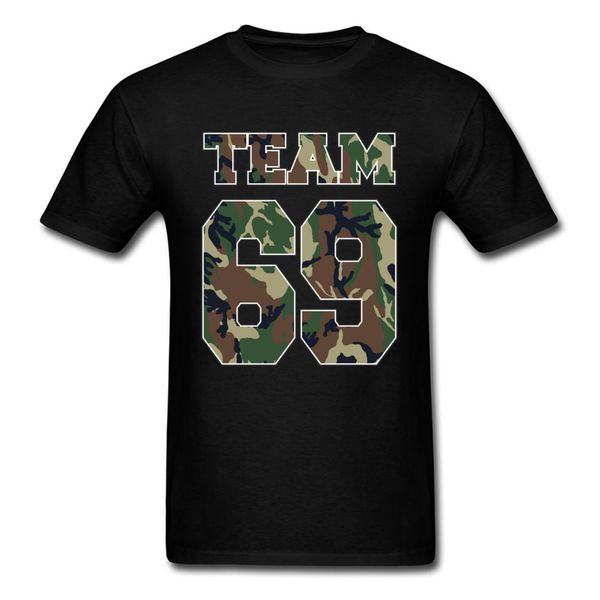 

printed team 69 male t-shirt cute summer autumn round collar all cotton tees party tee shirt gift for friend