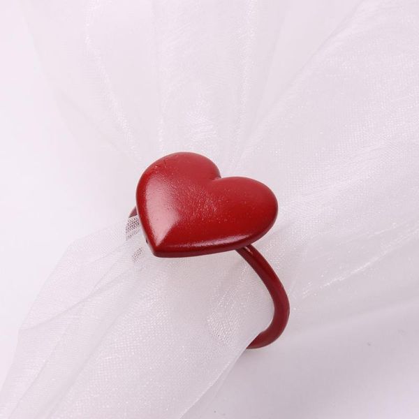 

napkin rings 10pcs big red heart-shaped valentine's day buckle ring mouth cloth laps