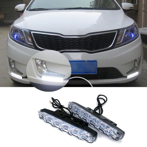 

1pair 12v ultra bright cob светодиодные дневные ходовые огни для kia soul rio 3 4 sportage 2020 2020 ceed водонепроницаемый вождения fog lam