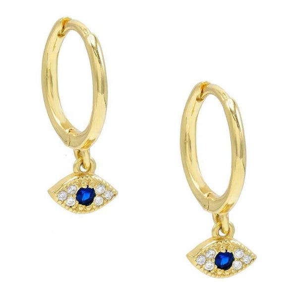 

lozrunve dainty jewelry elegant rhodium cubic zirconia silver 925 evil eye drop earring jewelry, Golden;silver