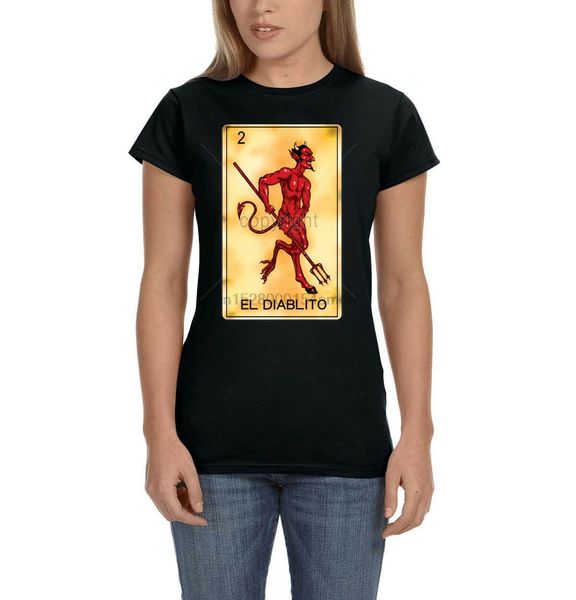 

el diablito the devil 2 tarot cards womens t-shirt tee