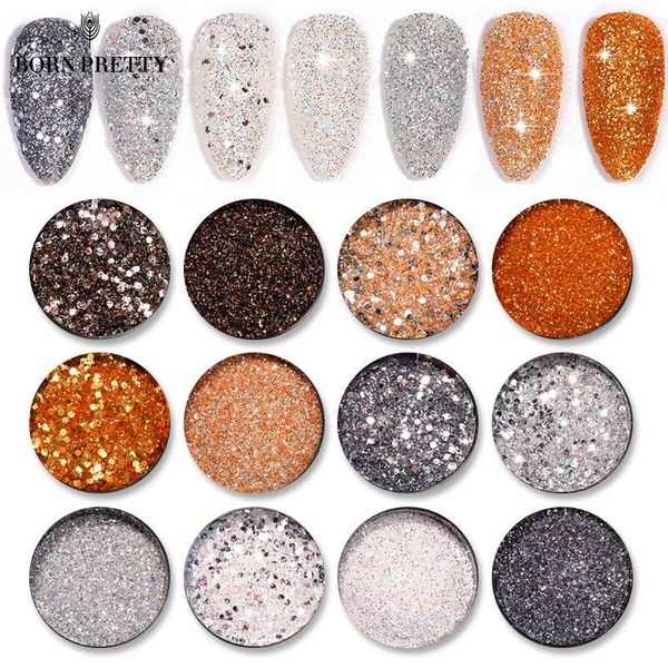 

6 boxes mix glitter nail art powder flakes set gold silver holographics sequins for manicuring nail decorations shining tips, Silver;gold