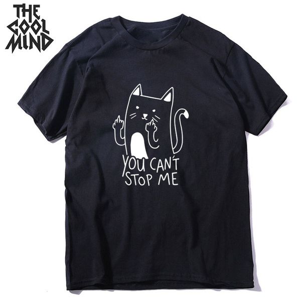 

coolmind 100% cotton short sleeve funny cat print men tshirt casual cool cat men t shirt summer loose t-shirt male men tee shirt