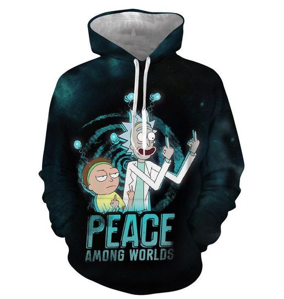 

men's nice quality new rick and morty hoodies sweatshirts 3d print streetwear sweatshirt hoodie men/women halloween clothing new, Black
