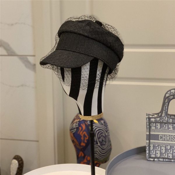 

hat cap fashion snapback berets military cap womens mens net yarn octagonal hats caps head circumference 57cm, Blue;gray