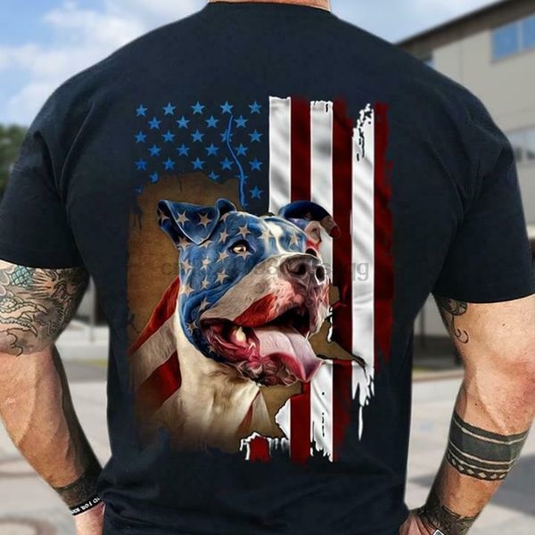 

pitbull us flag pitbull july men t-shirt cotton s-6xl
