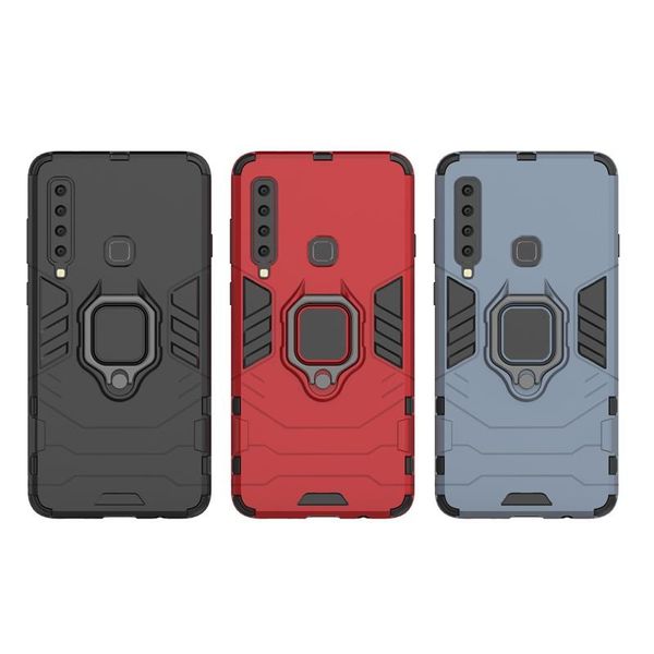 

luxury magnetic finger ringhard armor phone case for samsung a9 2018 case finger ring kickstand bracket cover case
