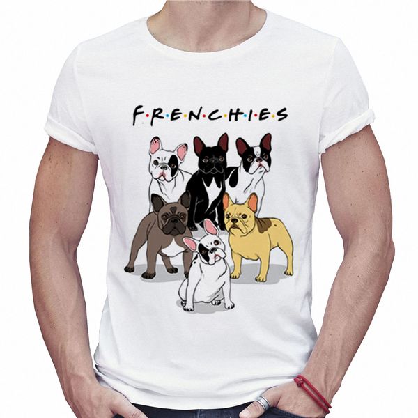 

frenchie family pet dog fitness white t shirt streetwear graphic men's tee shirts hipster tshirts