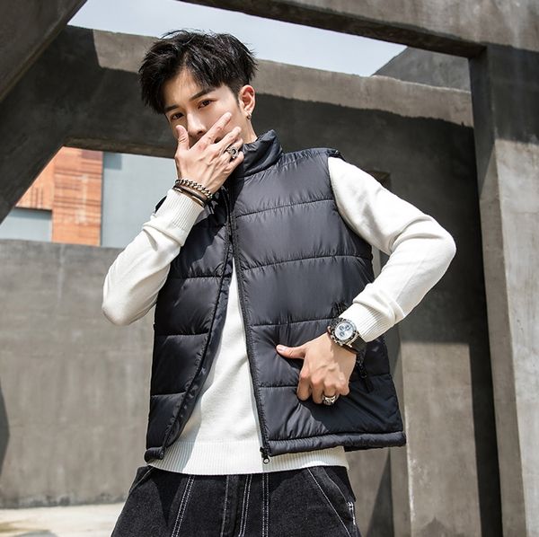 

2020 new men's cotton vest sleeveless cotton vest over winter 345926, Black;white