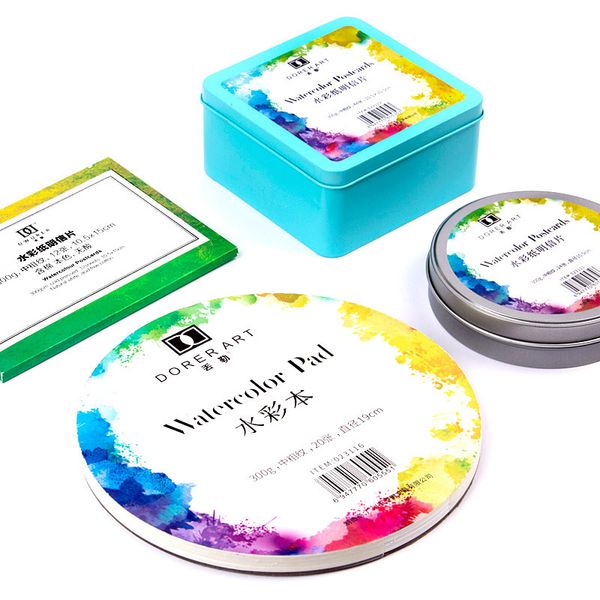 

300g professional creative round watercolor paper pad aquarelle painting paper hand painted office school supplies