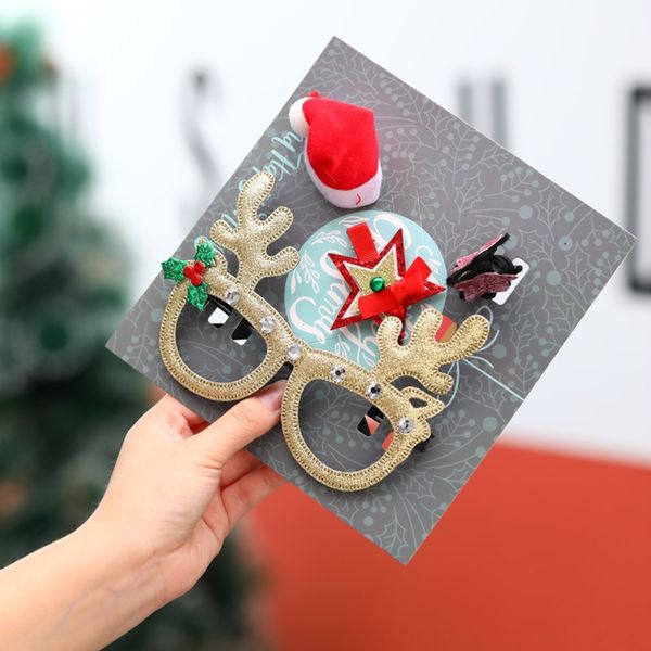 

decorations hairpin four-piece glasses hairpin glasses new christmas four-piece set children's gift small gift ihhxj