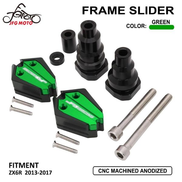

motorcycle cnc aluminum frame slider crash pad protection guard for zx6r zx 6r 2013-2020 2014 2020 2020 13-17 14 15 16