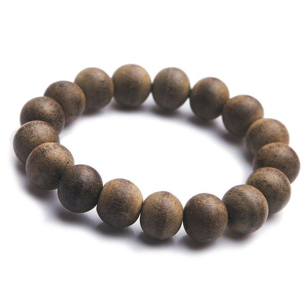 

genuine natural agilawood aloeswood wood stretch prayer round bead bracelets for women men powerful, Black