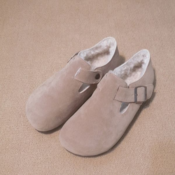 

women's casual women's shoes 2020 winter new anti-cassette warm non-slip wool lazy shoes increase, absorption, Black