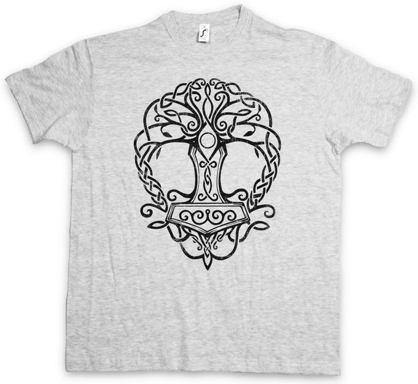 

yggdrasil mjolnir t-shirt tree of life walhall walhalla ravens odin mjolnir printing casual t shirt men's tees