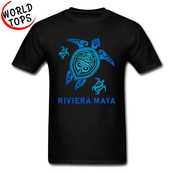 

riviera maya sea turtle graphic t shirts for men gift 100% cotton student t-shirts summer tee shirt classic design tortoise