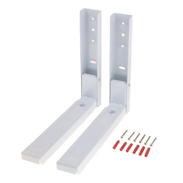 

pair foldable stretch support frame shelf rack microwave oven wall bracket