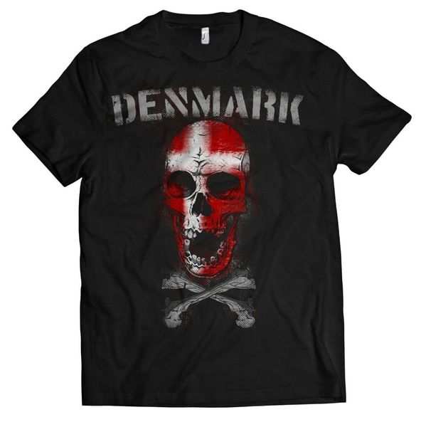 

denmark skull t-shirt footballer world handball tee shirt mens 2019 new tee shirts printing fashion print custom t shirt