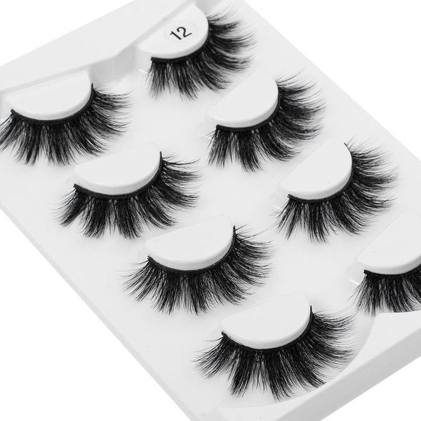 

4 pairs 3d mink false eyelashes natural fake lashes thick cross long makeup lashes eyelash extension mink eyelashes for beauty