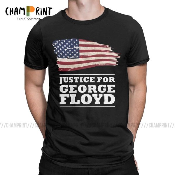 

men t-shirts justice for george floyd fashion cotton tees i can't breathe black lives matter t shirts crewneck gift idea