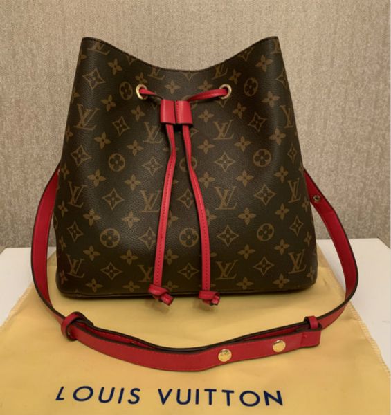 

luxury lv louis vuitton luxury string neonoe bucket genuine leather purse women with pouch shoulder bag string neonoe bucket