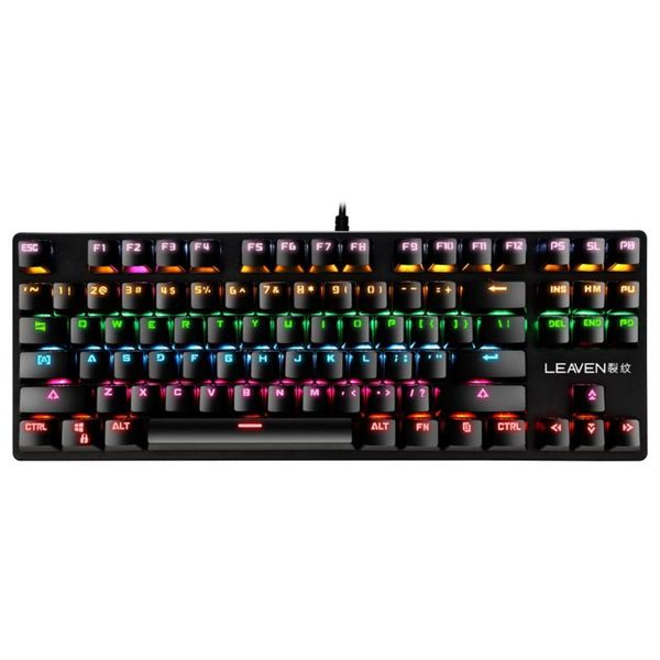 

keyboard mouse combos wired gaming mechanical colorful led 87 keys anti-ghosting backlit for gamer lapcomputer z0714