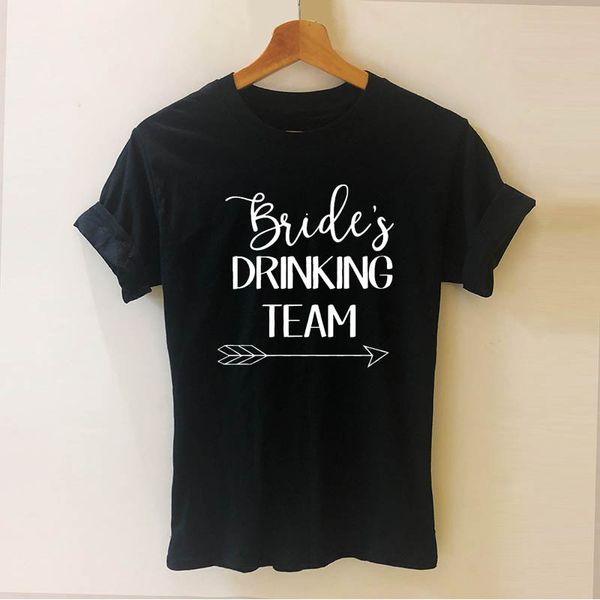 

brides drinking team wedding marriage summer style cooler t shirt cotton short sleeve funny woman t-shirt tees female tshirt