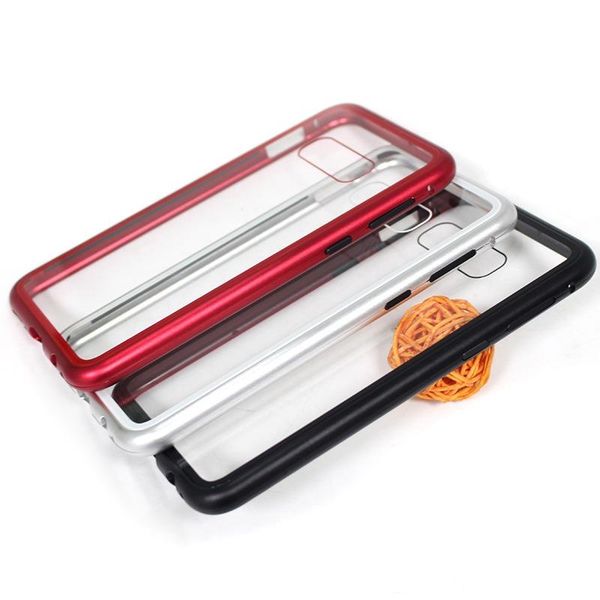 

magnetic adsorption 360 metal phone case for samsung galaxy s10 5g a40s a60 a70 full coverage frame tempered glass 100pcs