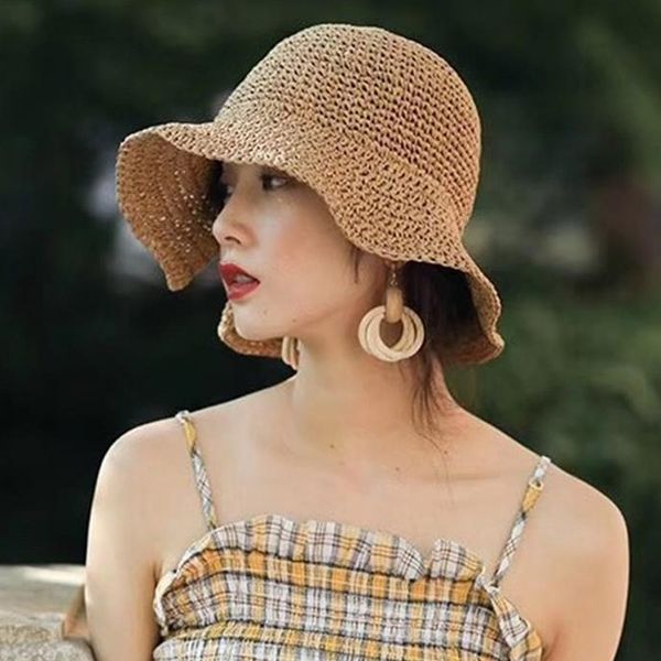 

summer beach sun hats for women girls straw hat wide brim floppy knotbow -mx8, Blue;gray