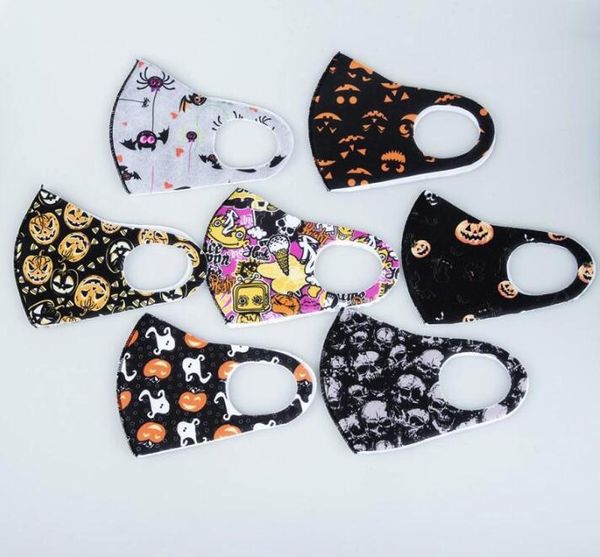 

face party masks 3d print ice silk thin cool masks can be washed section hanging ear masks sunscreen dustproof fy0081