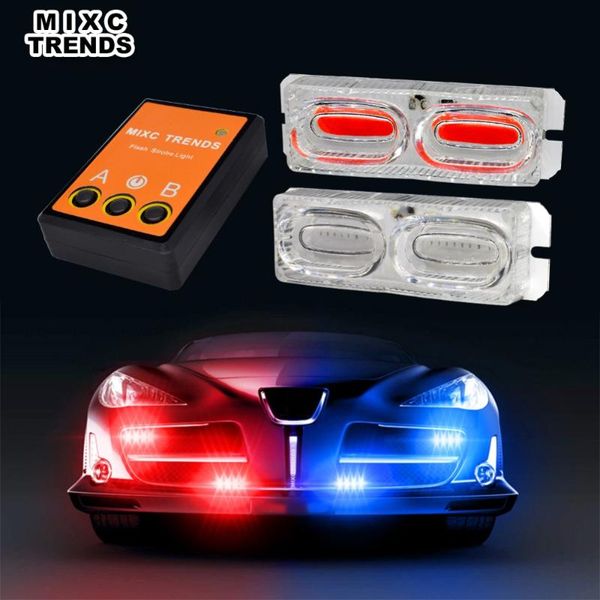 

1set cob led strobe car warning lights car drl daytime running light flash auto led lights driving fog lamp car-styling