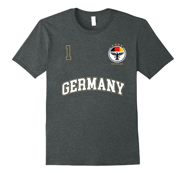

new fashion summer new design cotton male tee shirt designing germany soccers shirt no. 1 (+back) sporter team german flag tee
