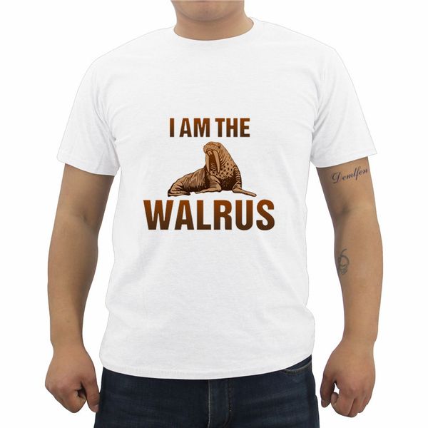 

summer men o-neck t shirt i am the walrus cult print t shirt male short sleeve shirt hip hop tees