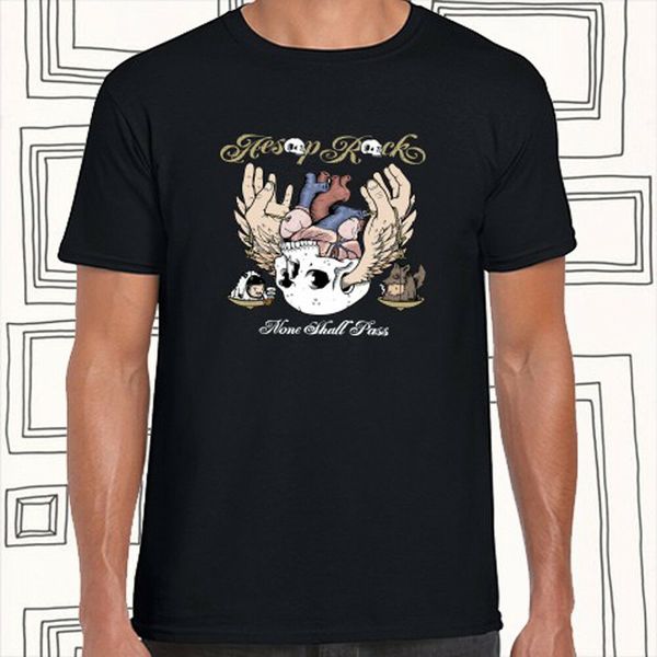 

aesop rock rap hip hop logo men's black t - shirt size s m l xl s - 6xl s - 6xl streetwear funny tee shirt