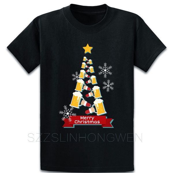 

merry christmas beer man snow t shirt comfortable graphic designer leisure round neck clothing spring cotton shirt