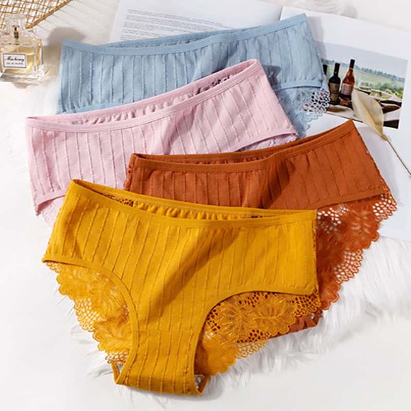 

explosions cotton women lace side underwear breathable briefs solid color woman low rise lingerie underwear panties, Black;pink