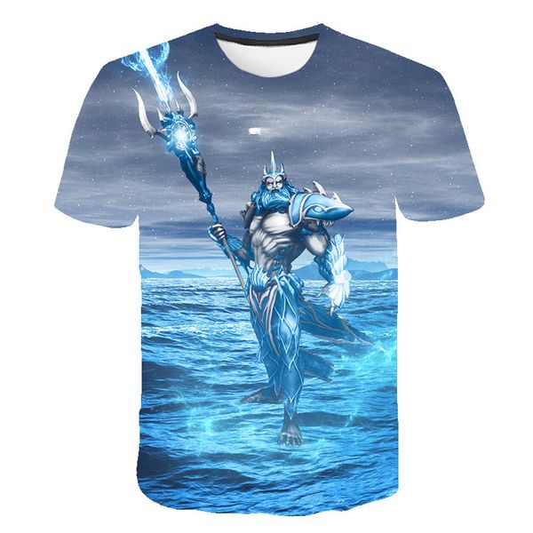 

cool design men's fashion t-shirt cotton tees o-neck short sleeve big wave ocs printed summer blue clothing