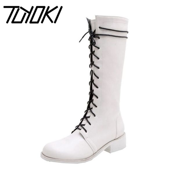

tuyoki size 34-48 ladies chunky heels winter warm mid calf boots round toe fashion club short boots daily snow boats, Black