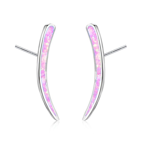 

npkds нежная малолетка изогнутые серьги blue fire opal birthstone серьги женщины годовщина венчания партии подарка ювелирных изделий, Golden;silver