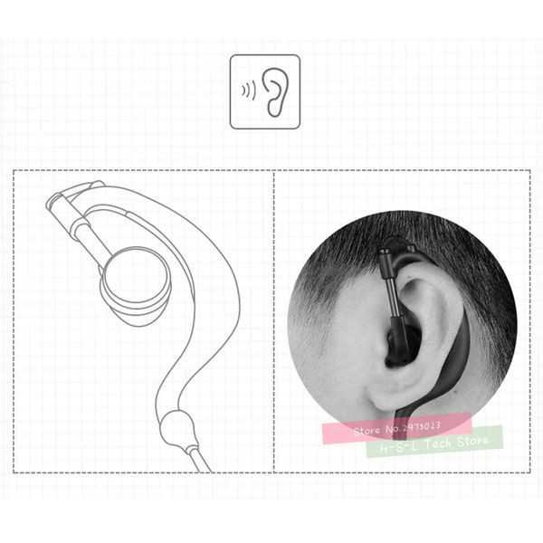 Walkie Talkie Fone de ouvido Ear Gancho Dois Way Radio Headset M Tipo Fone de Ouvido Para Motorola Hyt Xuhui Feidaxin-FDC Tait