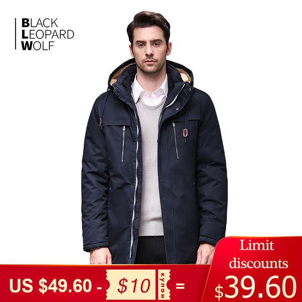 

blackleopardwolf winter jacket men fashion coat thik parka men alaska detachable outwear with comfortable cuffs bl-6605 200919, Black