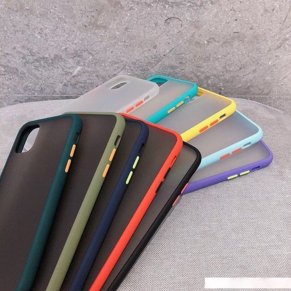 

luxury designer phone case shockproof transparent matte frosted skin hybrid tpu pc armor cover for iphone 11 pro xs max xr x 8 7plus se s20