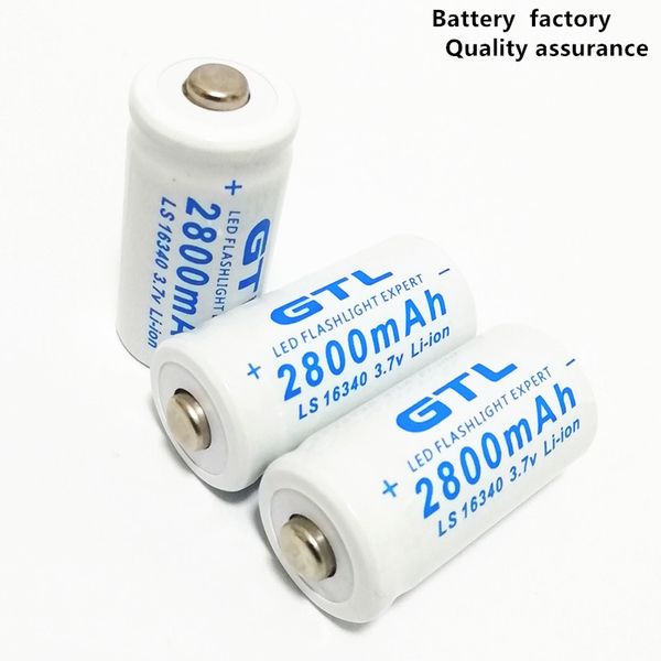 CR123A 16340 2800mAh 3 7V şarj edilebilir lityum pil lazer kalem hücresi pili