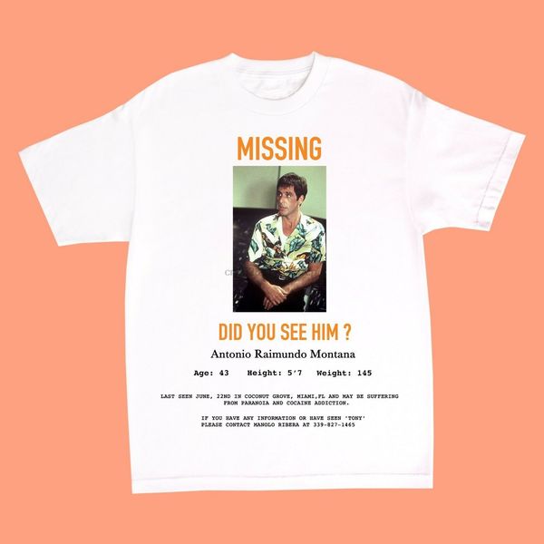 

tee-shirt homme tony montana scarface 100% coton t-shirt neuf tee for sale natural cotton t shirts tee plus size