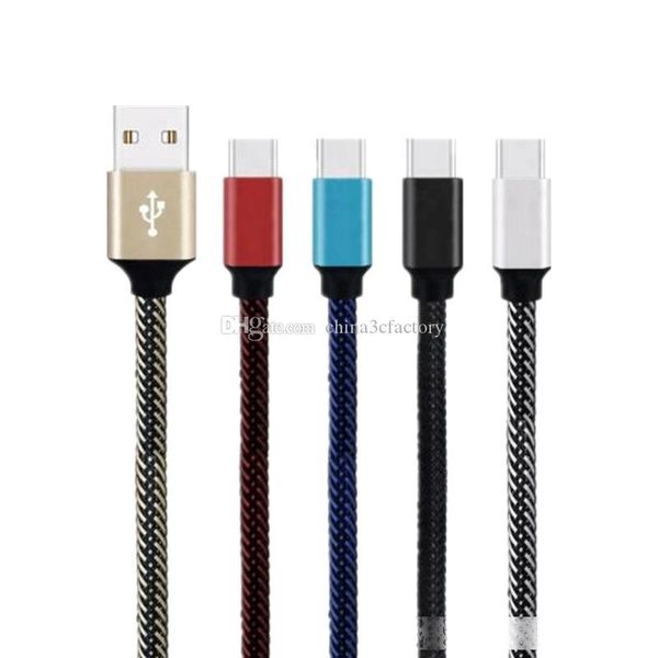 

premium braided usb cable type c braided nylon usb cable 1m 2a fishing net cables for samsung s10 s7 s8 s9 note 8